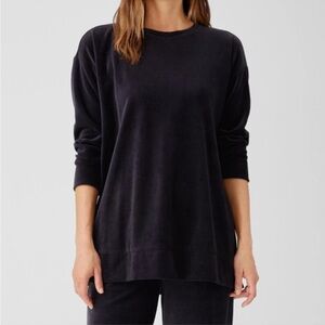 NWT Eileen Fisher BLACK CREW NECK BOXY TUNIC Size PS/PP